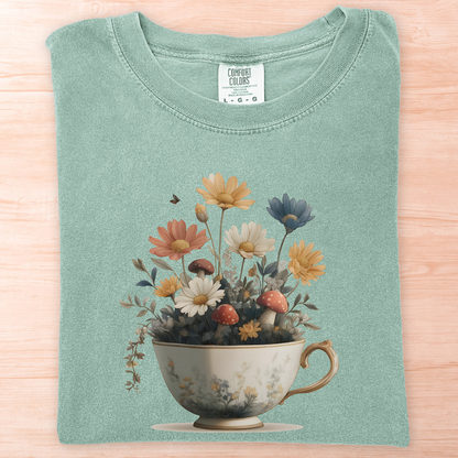 Flower Mushroom Teacup T-Shirt