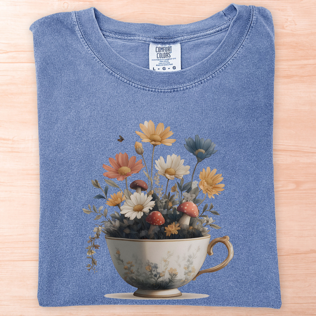 Flower Mushroom Teacup T-Shirt