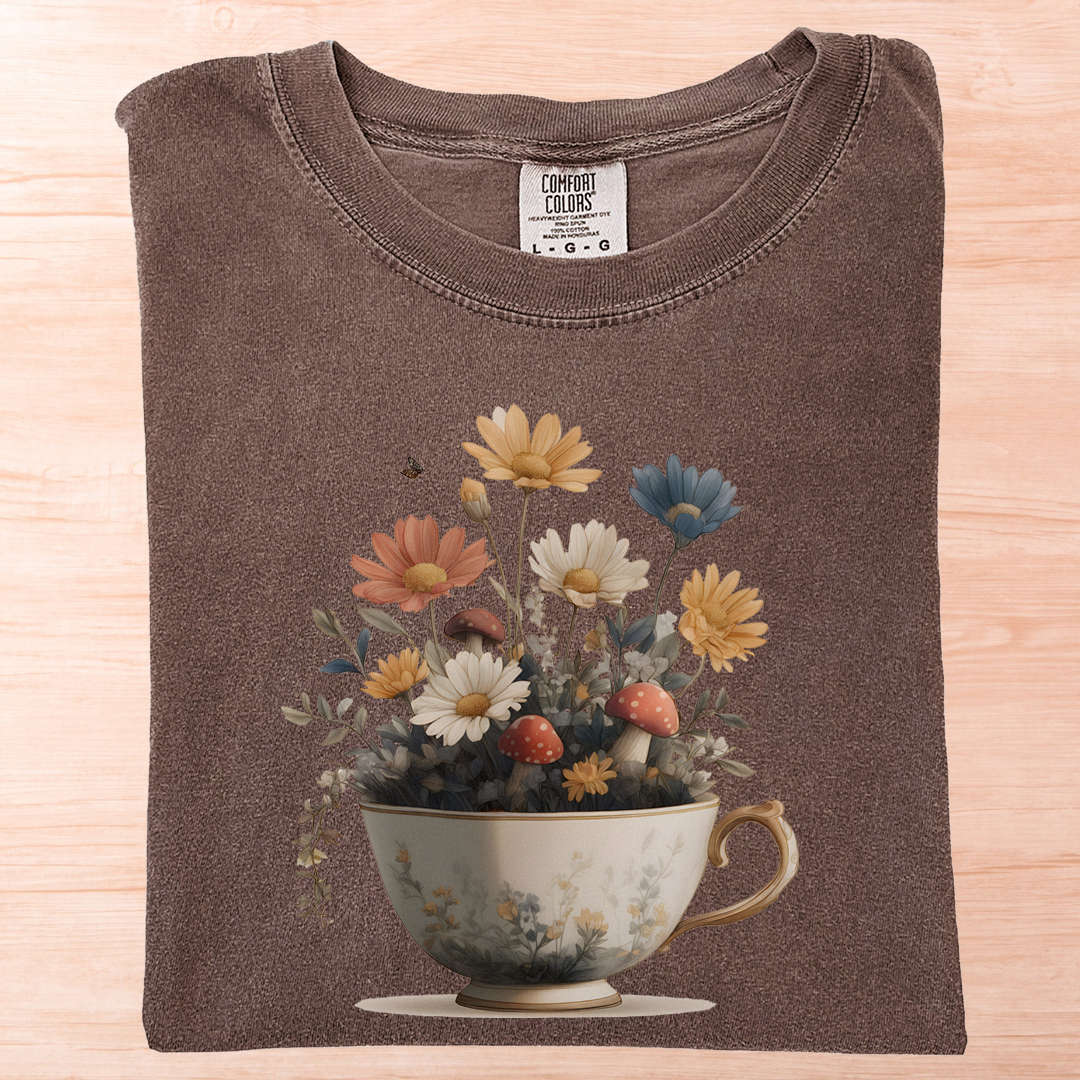 Flower Mushroom Teacup T-Shirt