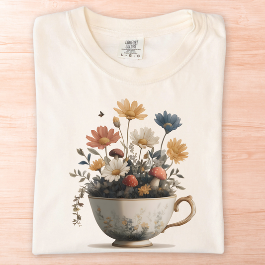 Flower Mushroom Teacup T-Shirt