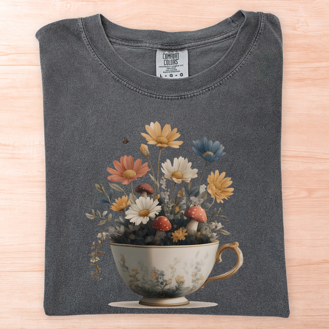 Flower Mushroom Teacup T-Shirt