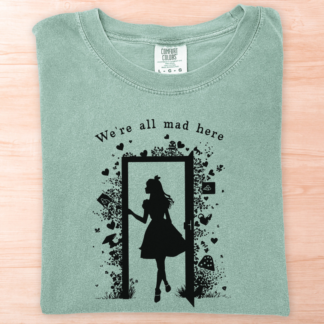 Alice Wonderland All Mad Here T-Shirt