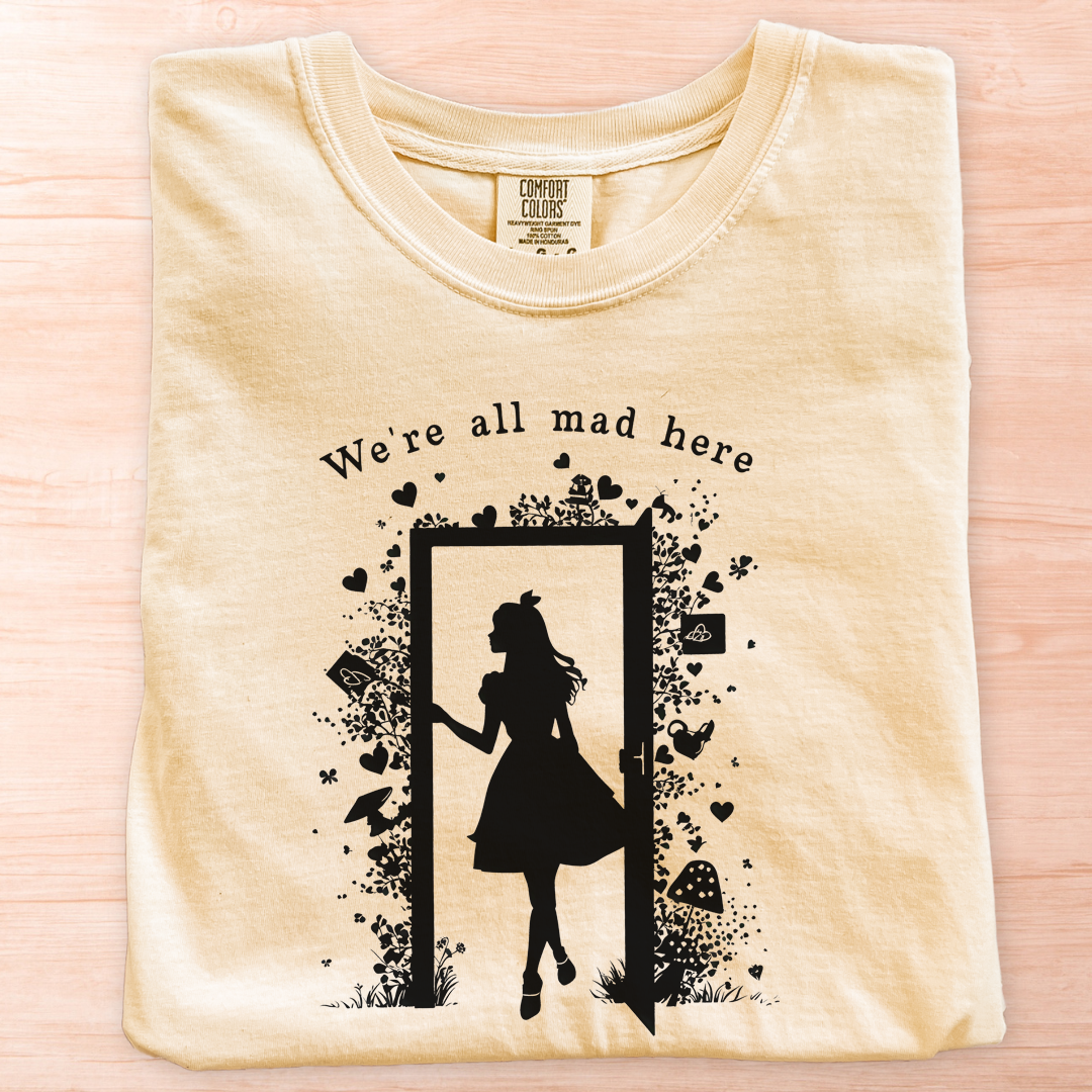 Alice Wonderland All Mad Here T-Shirt