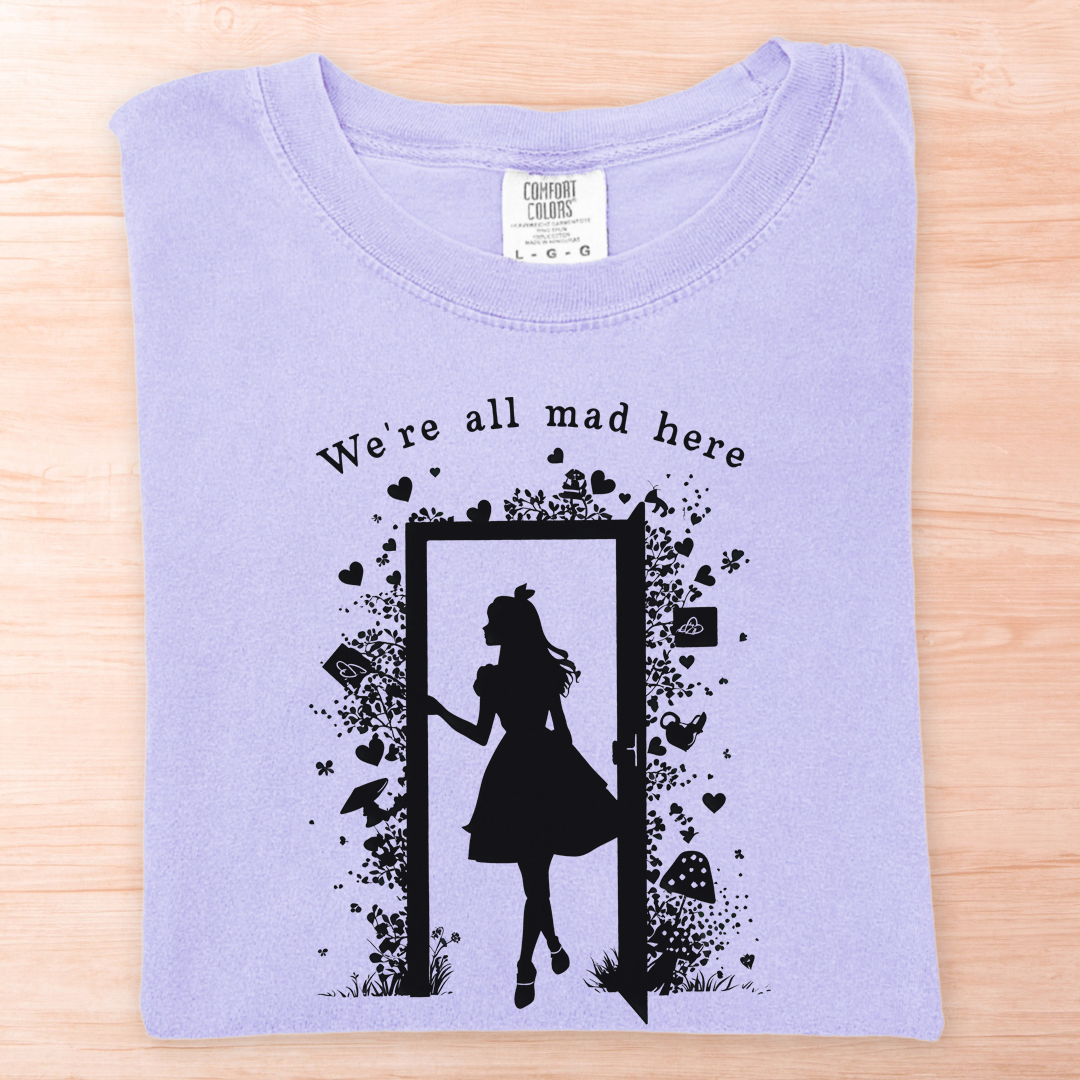 Alice Wonderland All Mad Here T-Shirt