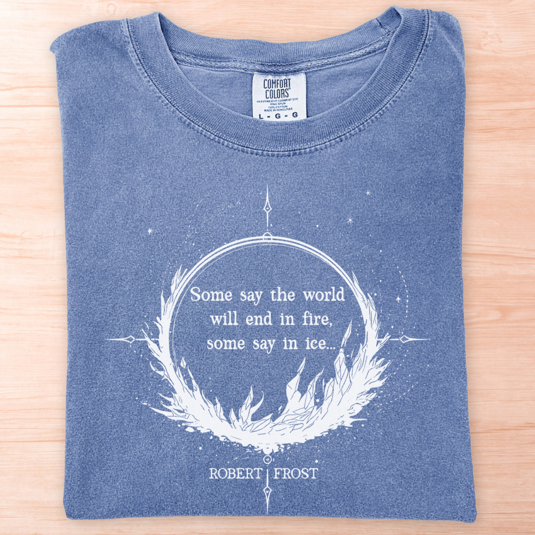 Robert Frost Fire and Ice Circle T-Shirt