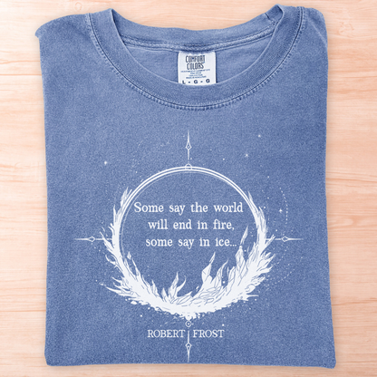 Robert Frost Fire and Ice Circle T-Shirt