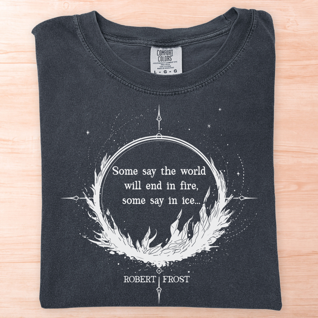 Robert Frost Fire and Ice Circle T-Shirt