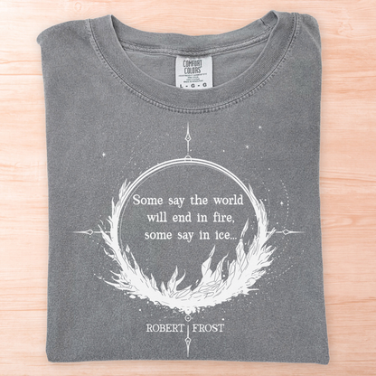 Robert Frost Fire and Ice Circle T-Shirt