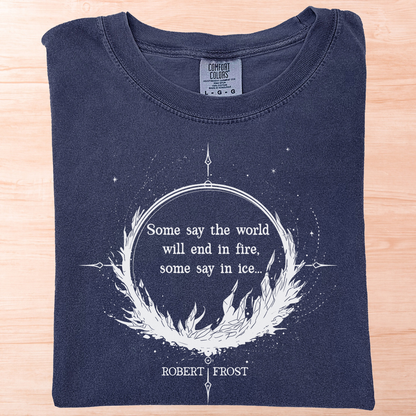 Robert Frost Fire and Ice Circle T-Shirt