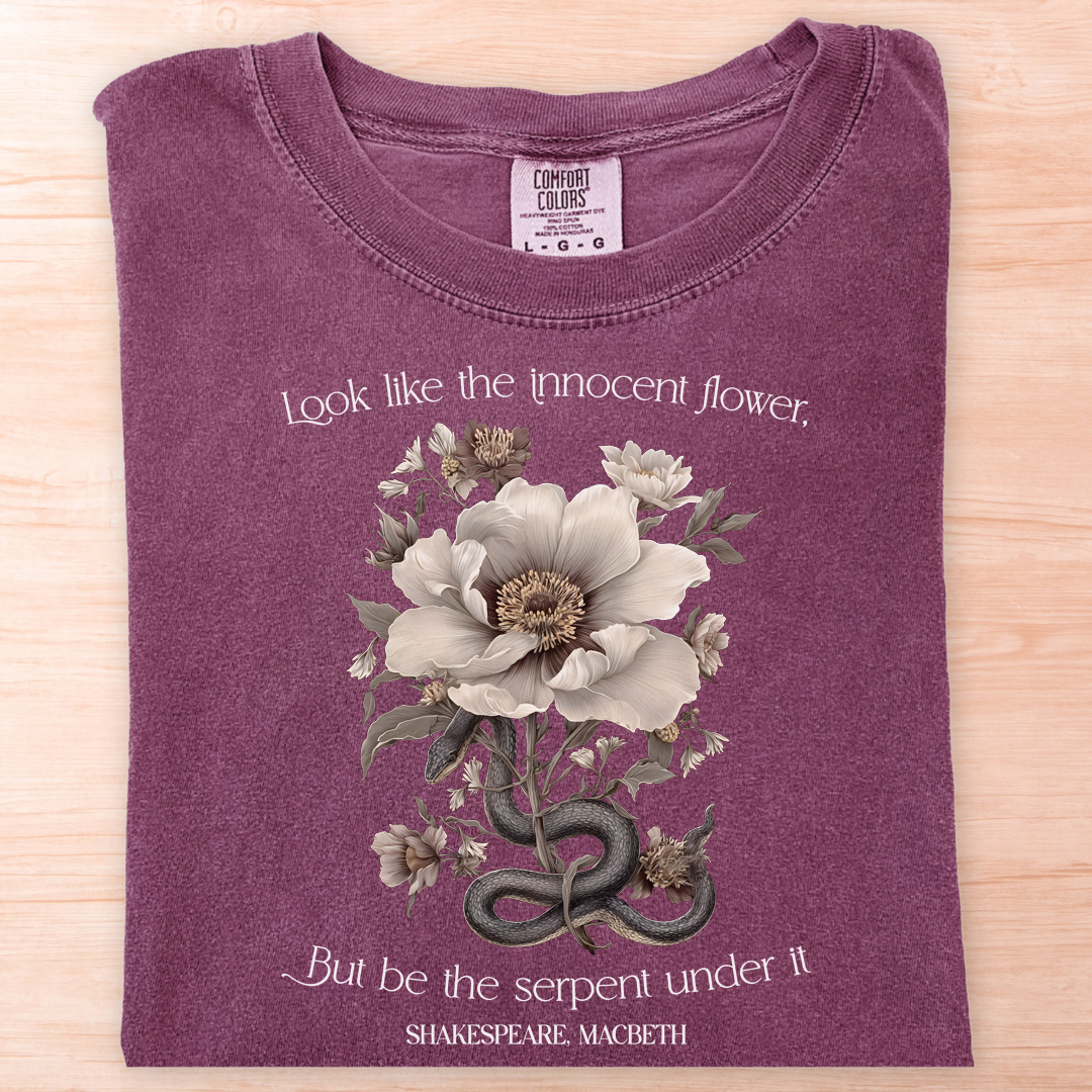 Shakespeare Macbeth Flower Serpent T-Shirt