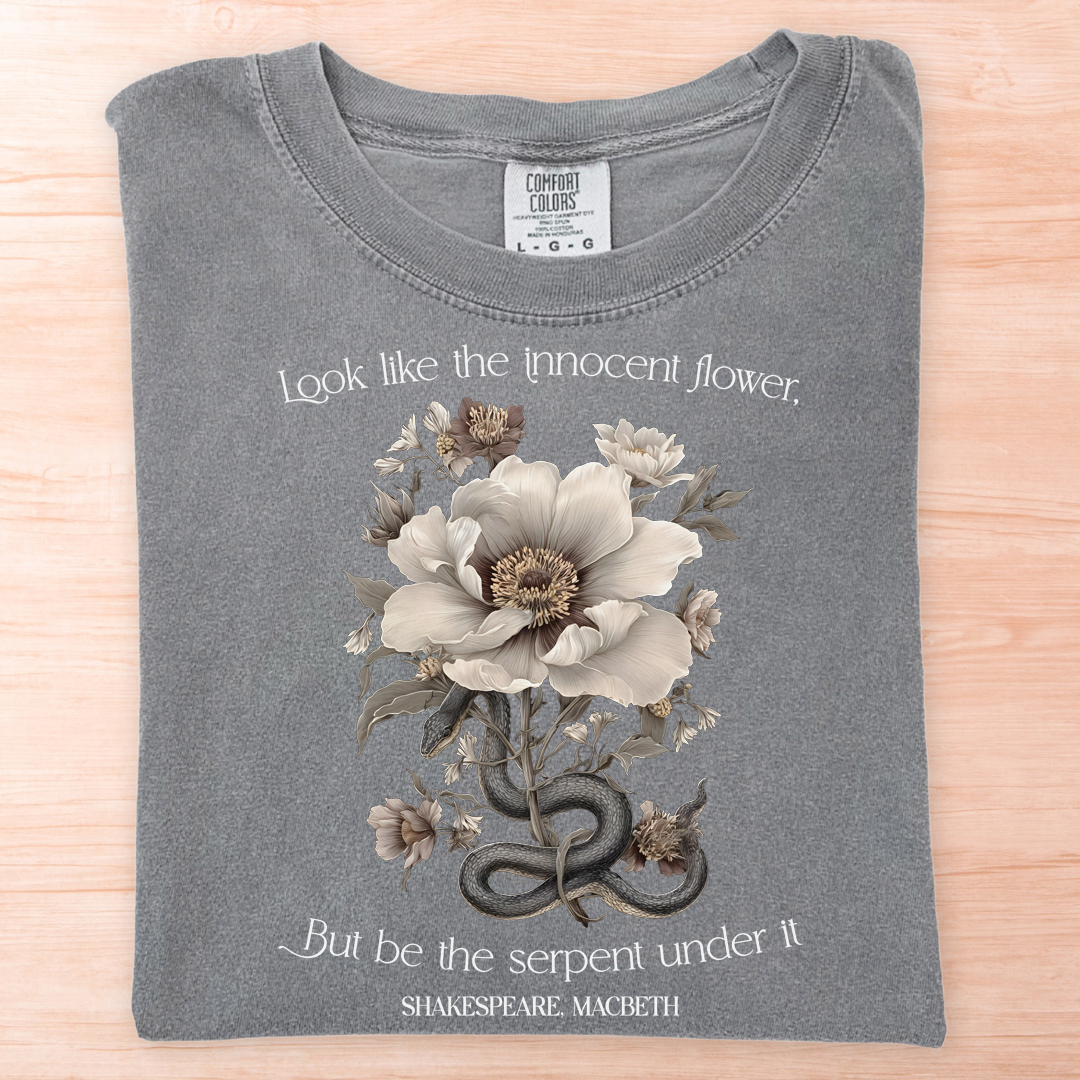 Shakespeare Macbeth Flower Serpent T-Shirt