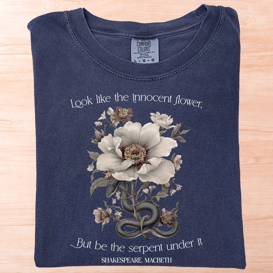 Shakespeare Macbeth Flower Serpent T-Shirt