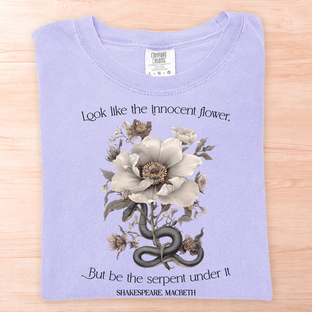 Shakespeare Macbeth Flower Serpent T-Shirt