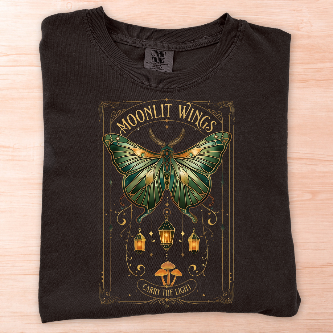 Fantasy Moth Moonlit Wings T-Shirt