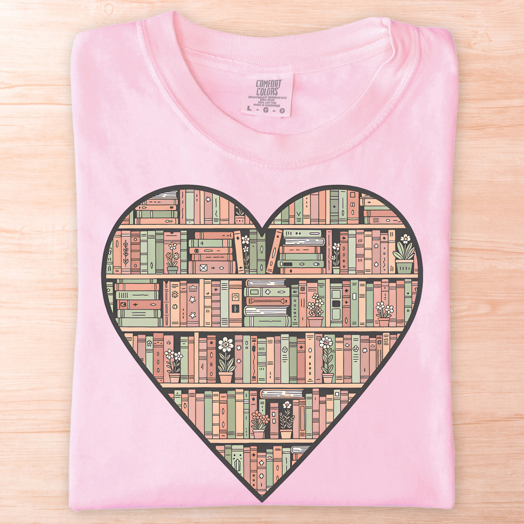 Bookshelf Heart T-Shirt