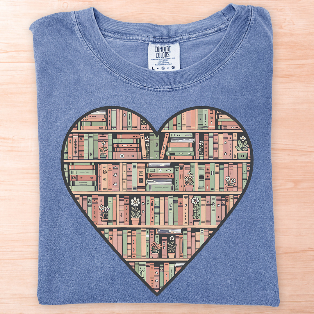 Bookshelf Heart T-Shirt