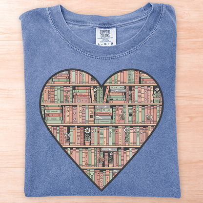 Bookshelf Heart T-Shirt