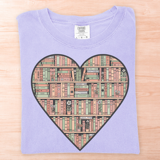Bookshelf Heart T-Shirt