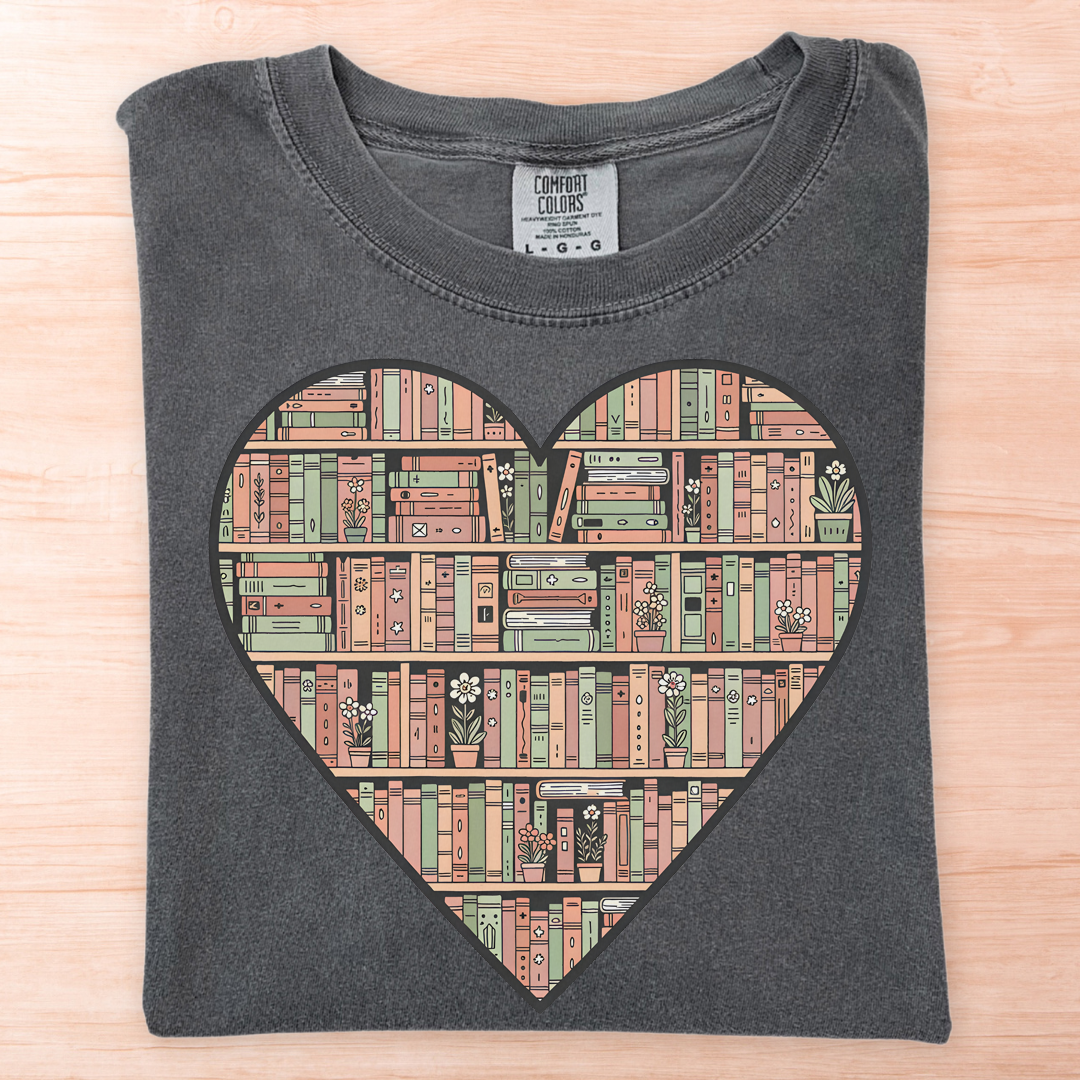 Bookshelf Heart T-Shirt