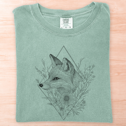 Floral Geometric Fox T-Shirt