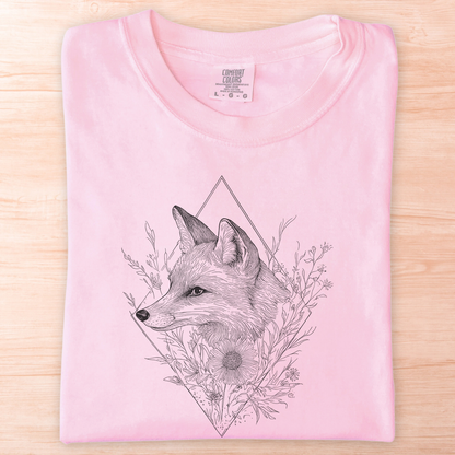 Floral Geometric Fox T-Shirt