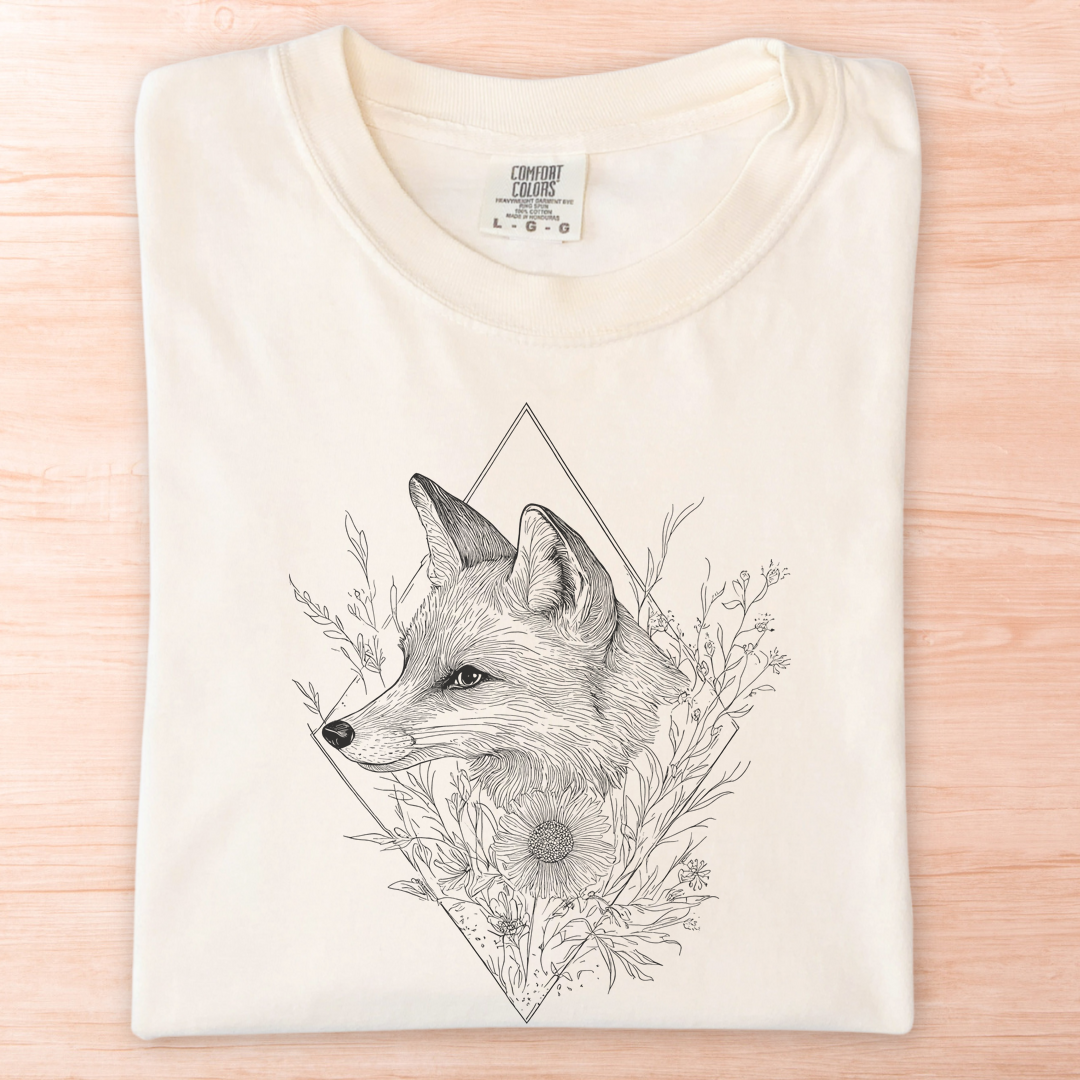Floral Geometric Fox T-Shirt