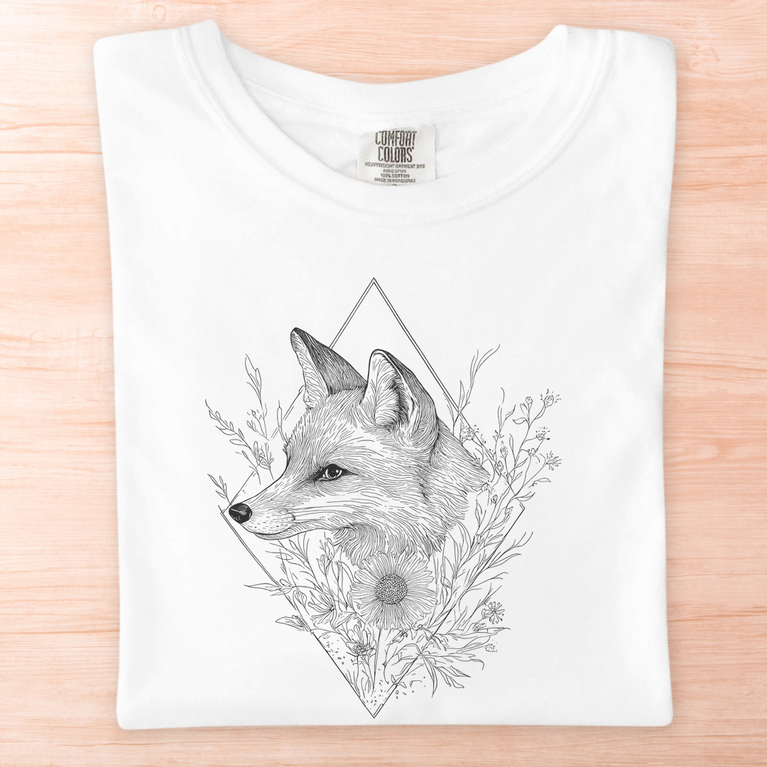 Floral Geometric Fox T-Shirt