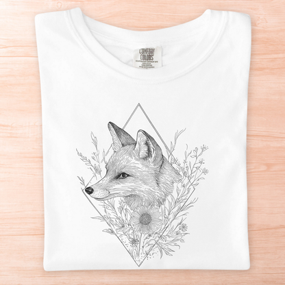 Floral Geometric Fox T-Shirt