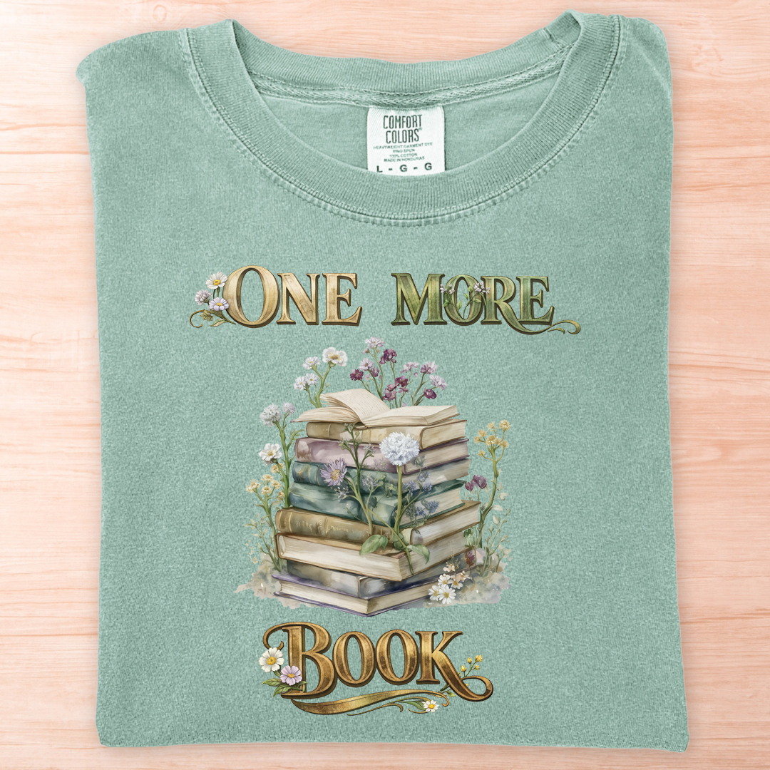 One More Book Flower Watercolor T-Shirt
