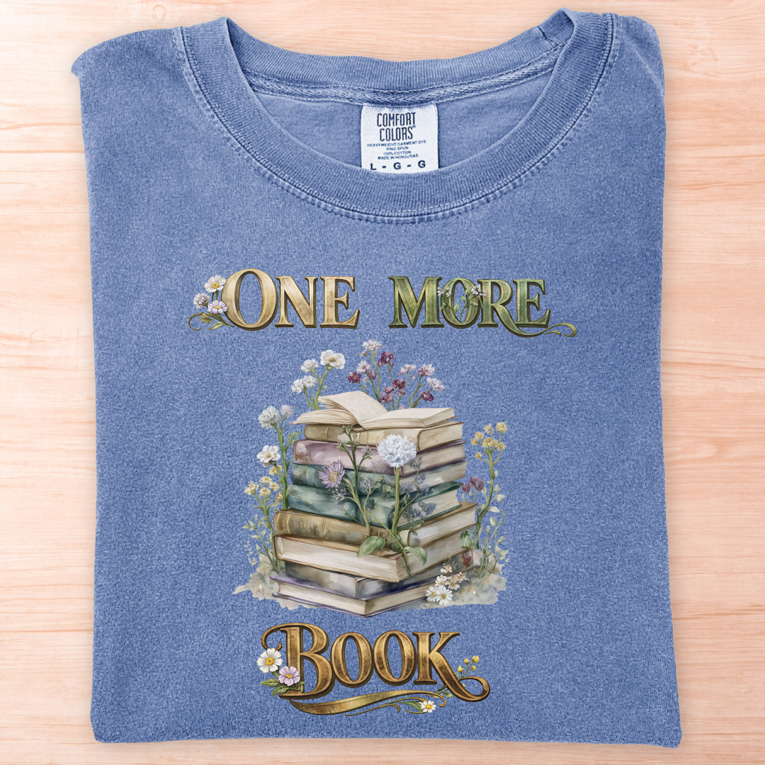One More Book Flower Watercolor T-Shirt