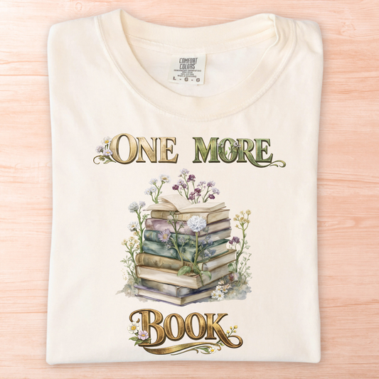 One More Book Flower Watercolor T-Shirt
