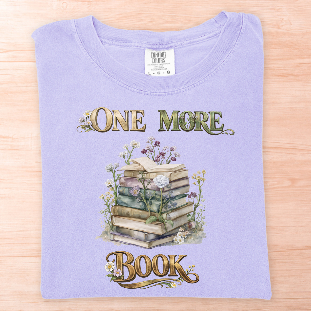 One More Book Flower Watercolor T-Shirt