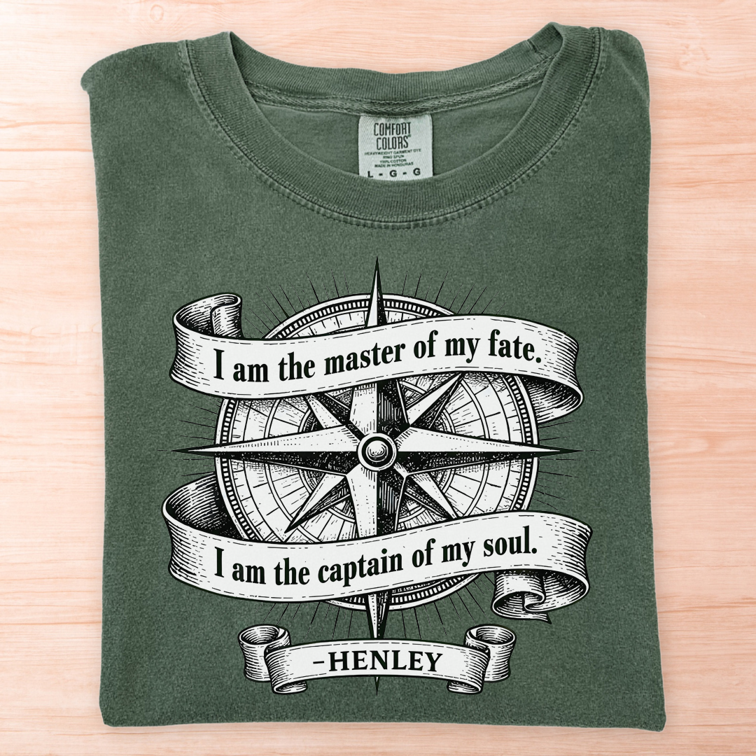 Henley I Am Master Of My Fate T-Shirt