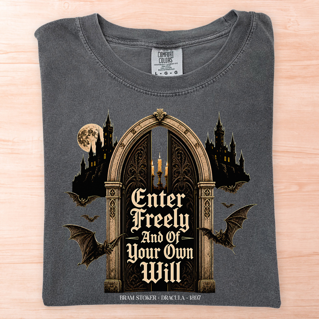 Dracula Enter Freely Door T-Shirt