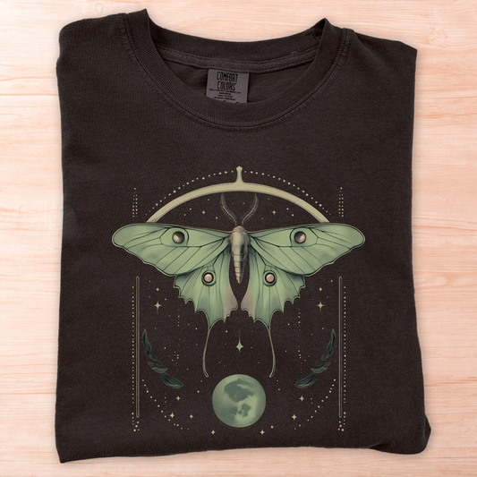 Luna Moth Geometric Moon T-Shirt