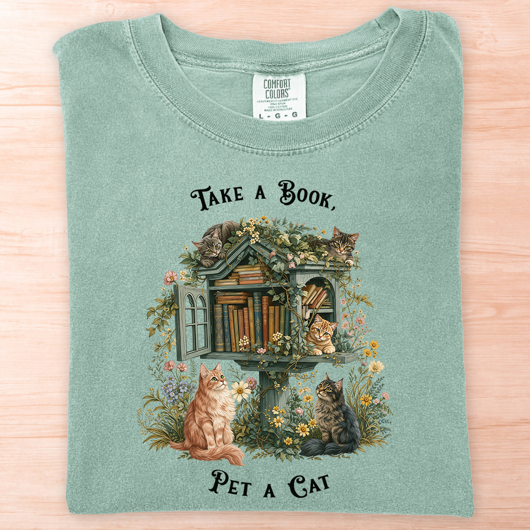 Take A Book Pet A Cat T-Shirt