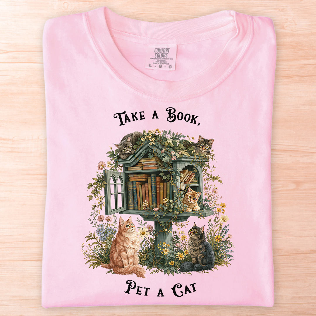 Take A Book Pet A Cat T-Shirt