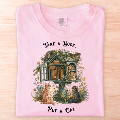 Take A Book Pet A Cat T-Shirt