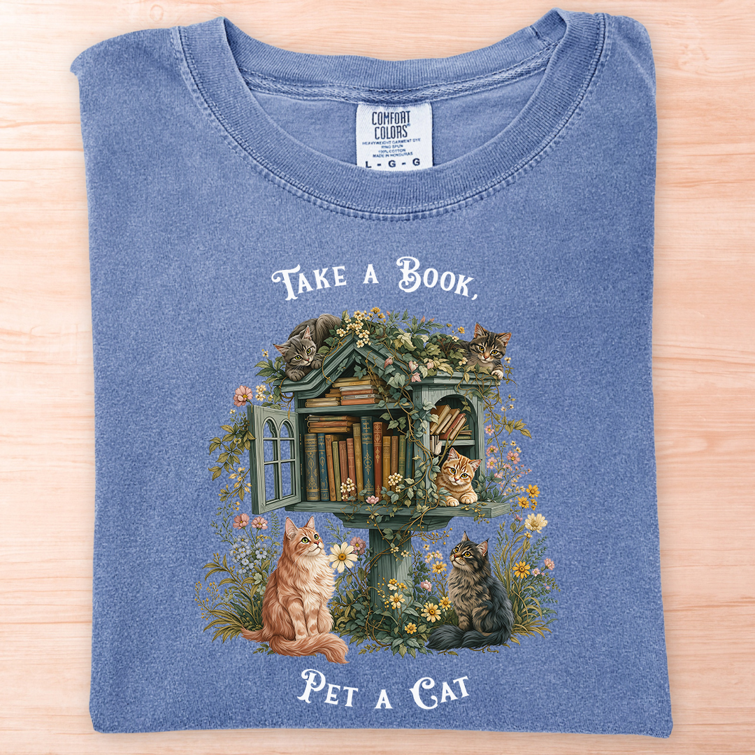 Take A Book Pet A Cat T-Shirt