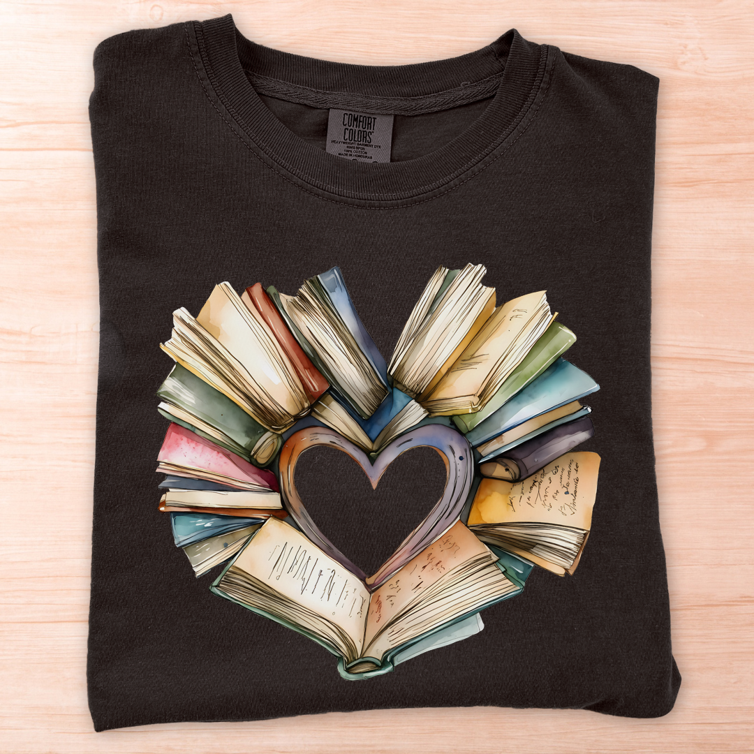 Watercolor Heart Book T-Shirt