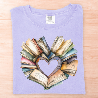 Watercolor Heart Book T-Shirt
