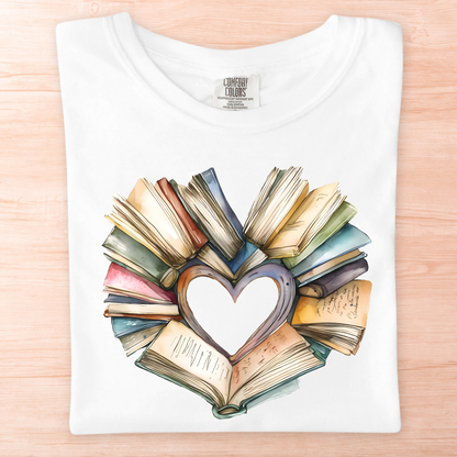 Watercolor Heart Book T-Shirt