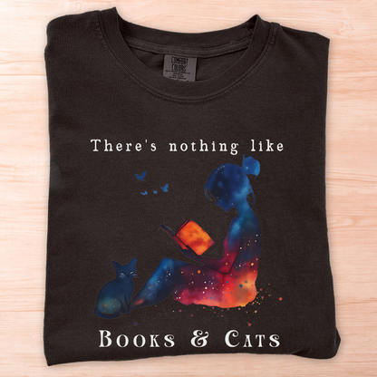 Nothing Like Books And Cats T-Shirt
