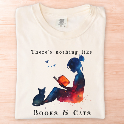 Nothing Like Books And Cats T-Shirt