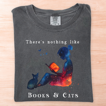 Nothing Like Books And Cats T-Shirt