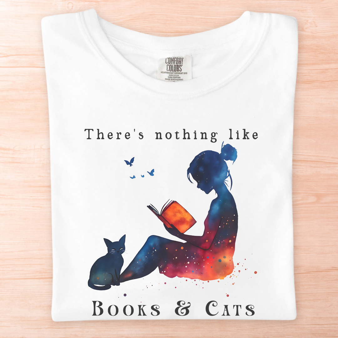Nothing Like Books And Cats T-Shirt