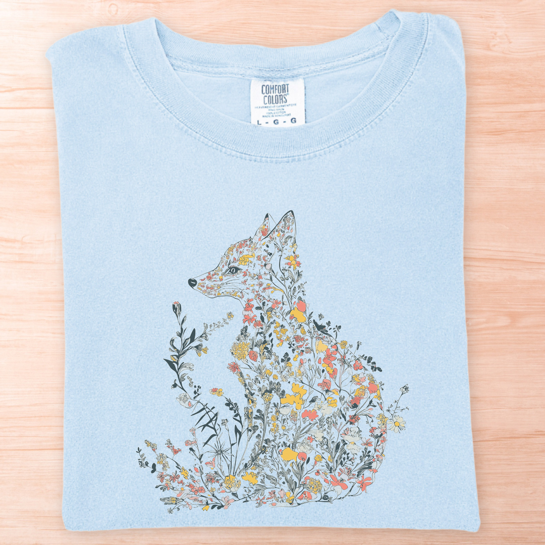 Fox Made Of Flowers T-Shirt