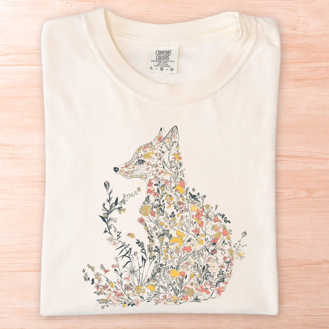 Fox Made Of Flowers T-Shirt