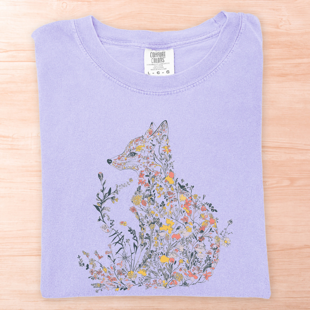 Fox Made Of Flowers T-Shirt