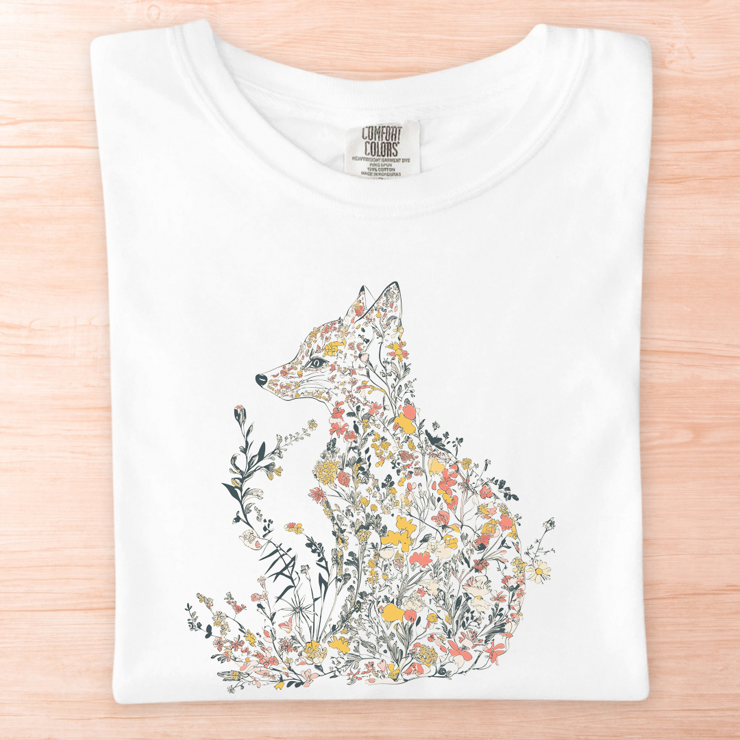 Fox Made Of Flowers T-Shirt